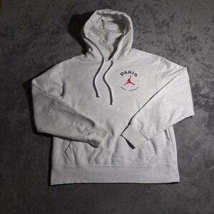 Nike Air Jordan PSG Paris Saint-Germain Hoodie Mens Sz M Grey
